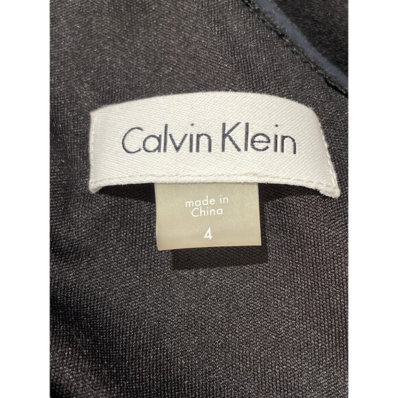 Calvin Klein Dress Women's 4 Black One-Shoulder Maxi Gown Formal Party Holiday - Picture 4 of 5